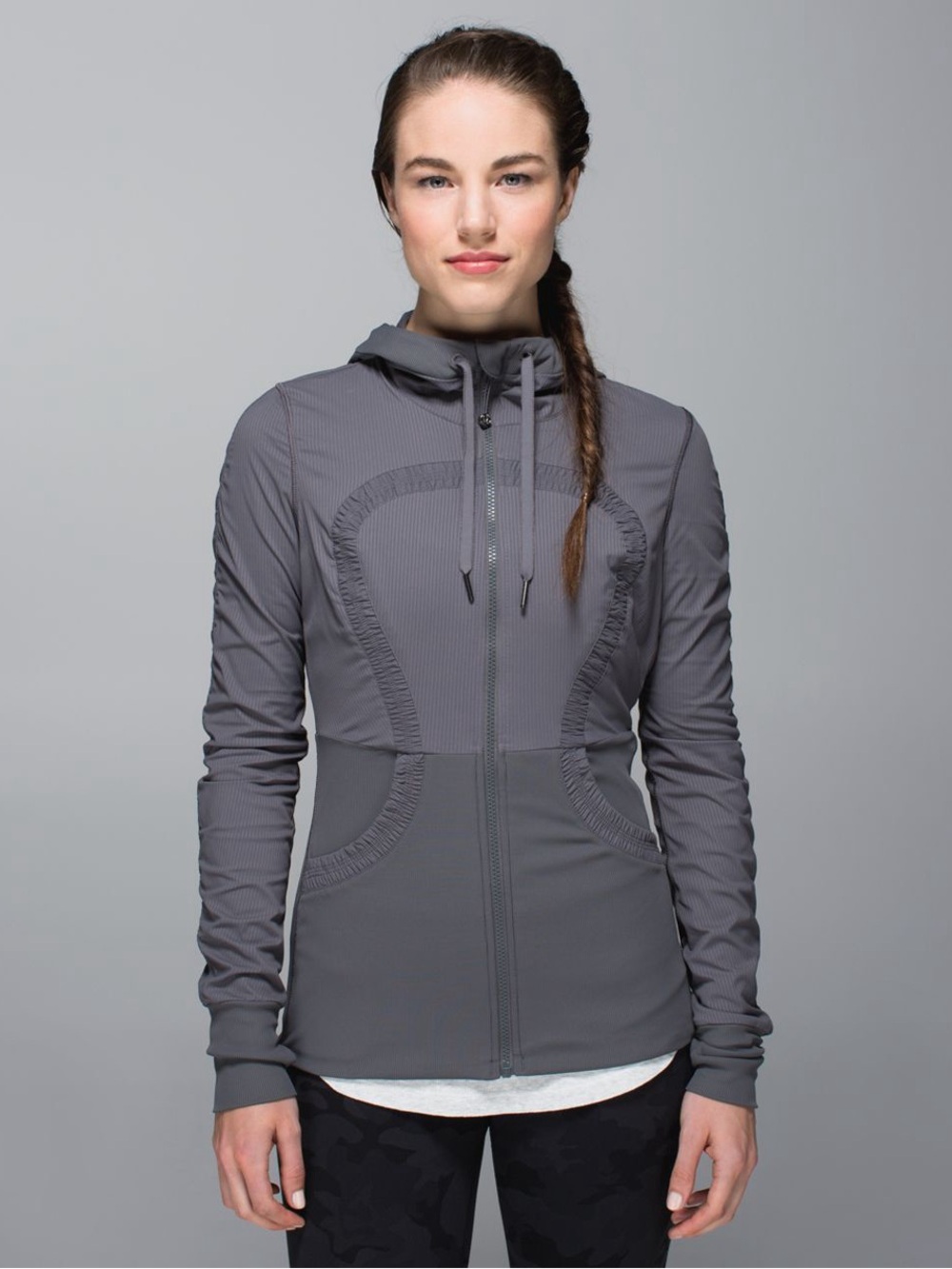 Lululemon Reversible Studio Jacket Charcoal Grey Sz 8